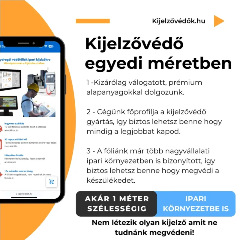 Egyéni méret – Hydrogél kijelzővédő fólia