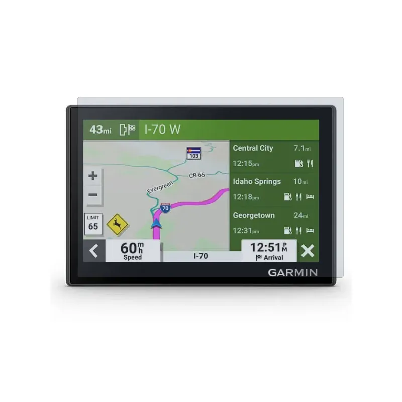 Átlátszó védőfólia egy GPS-navigáció kijelzőjén